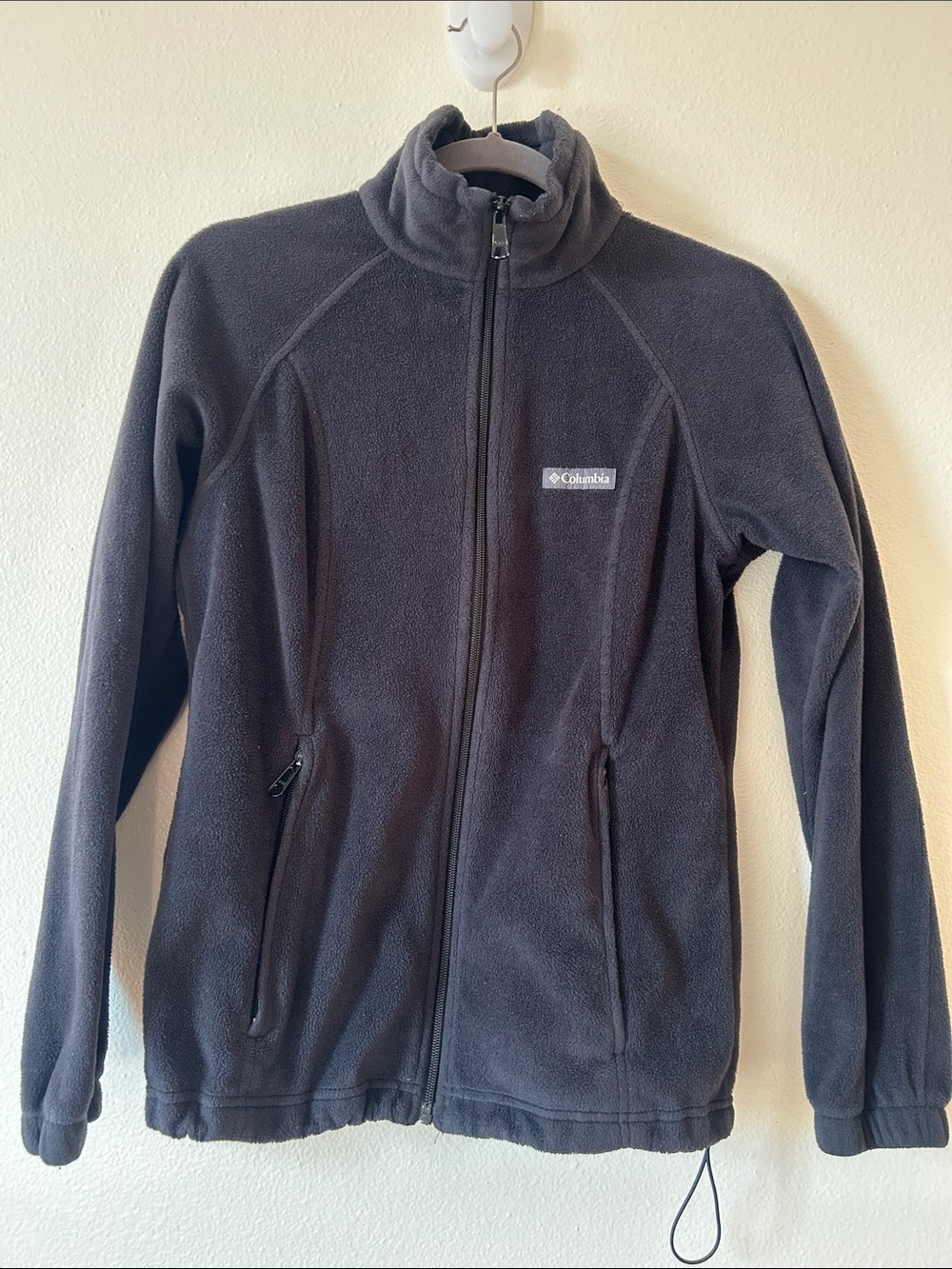 Columbia Black Full-Zip Fleece Jacket with High Collar